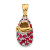 14k & Ruby Baby Shoe Charm